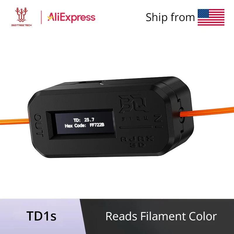 

BIGTREETECH TD1s Reads Filament Color with Display Measured Values into HueForge 3D Printer Accessories DIY Module