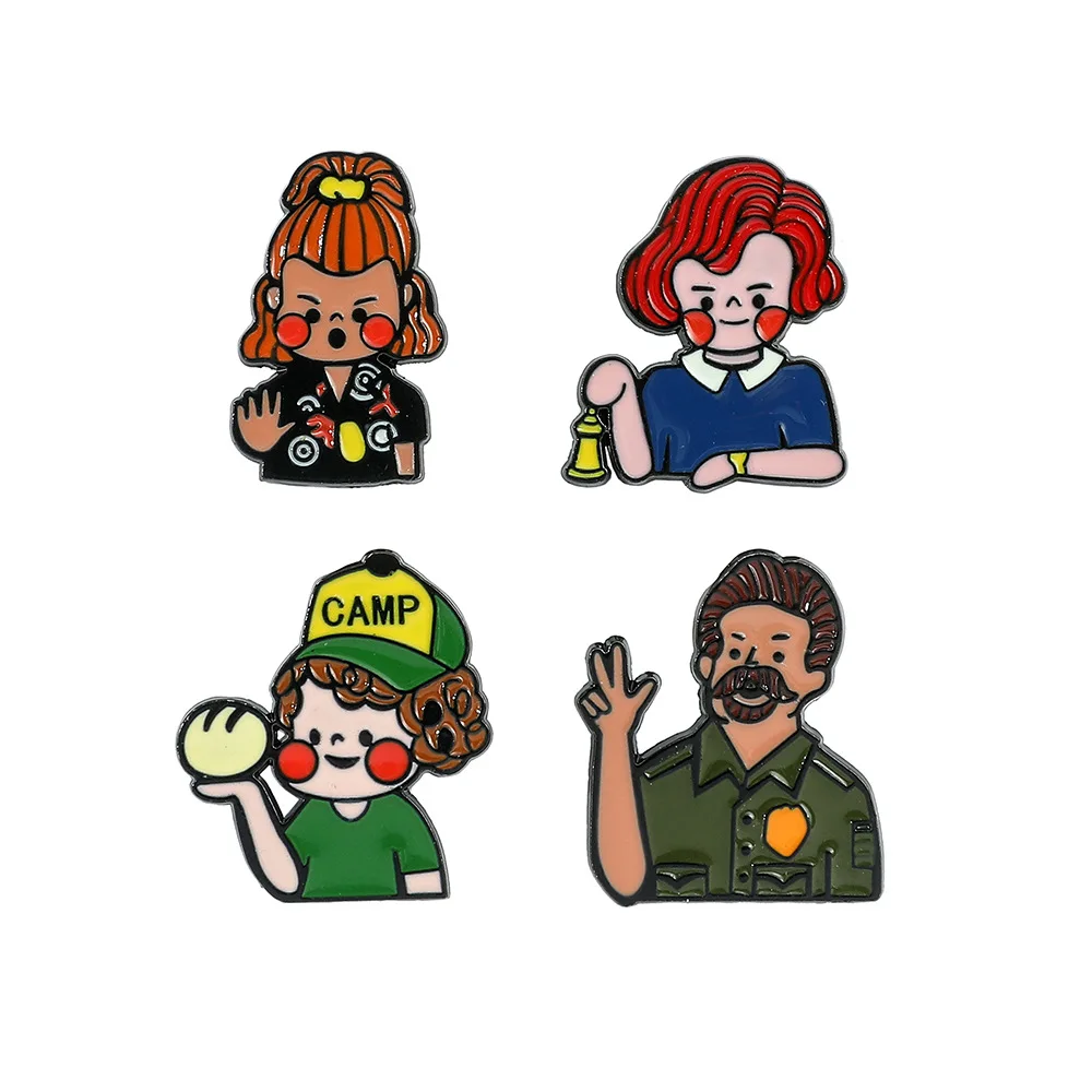 

Anime Stranger Things4 Brooch Creativity Cute Enamel Pin Metal Badge Jewelry Backpack Clothing Accessories Gift for Friend