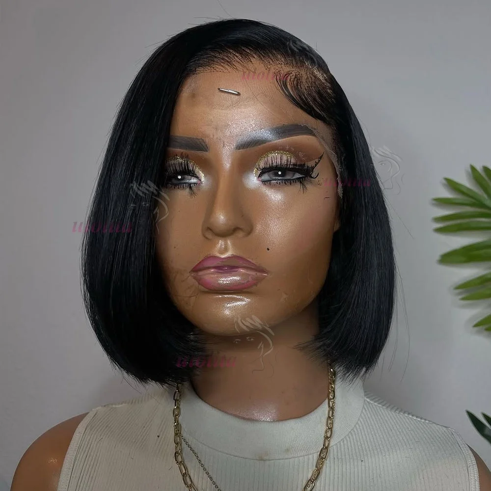 12 Zoll Gerade Pixie-Cut-Perücke Transparente Spitze Brasilianisches Echthaar 13×4 Echthaar-Perücken Kurze Bob-Perücke Spitzenperücke für Schwarze Frauen – Detail 3