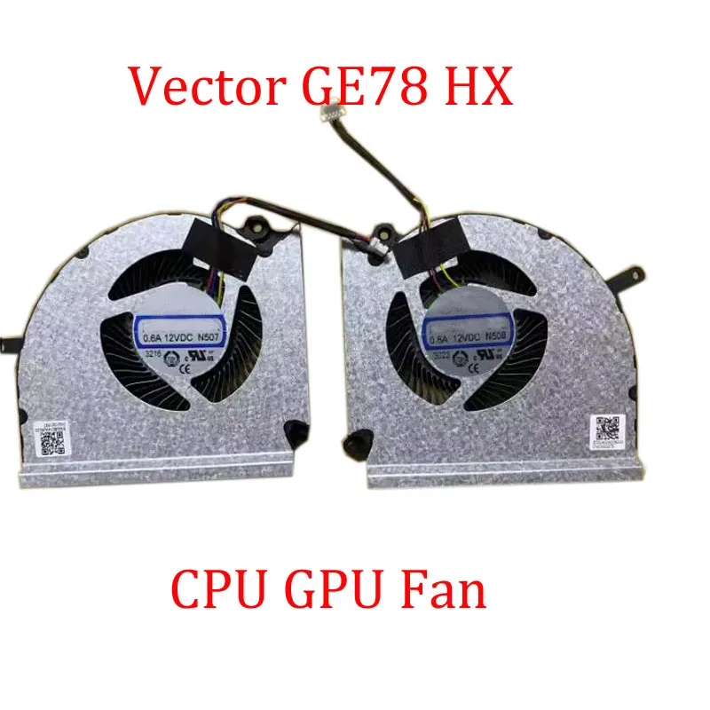 Laptop CPU GPU Fan For MSI Vector GE78 HX 14VIG 14VHG 14VFG 14VGG 0.6A 12VDC New