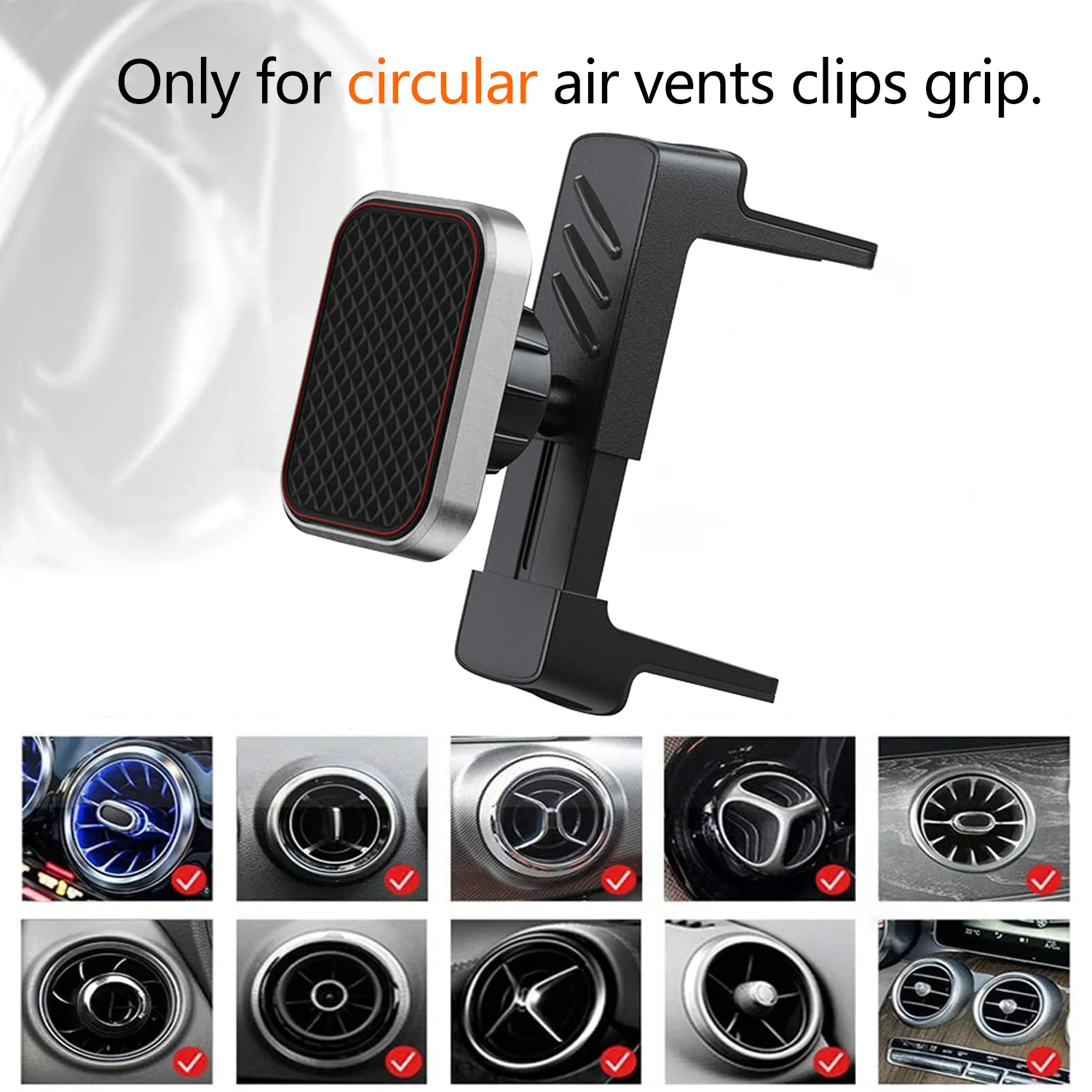 Magnetic Car Phone Holder Mount Round Air Outlets Cell Phone Holder Universal Strong Magnet Car Mount Bracket for Mercedes Benz