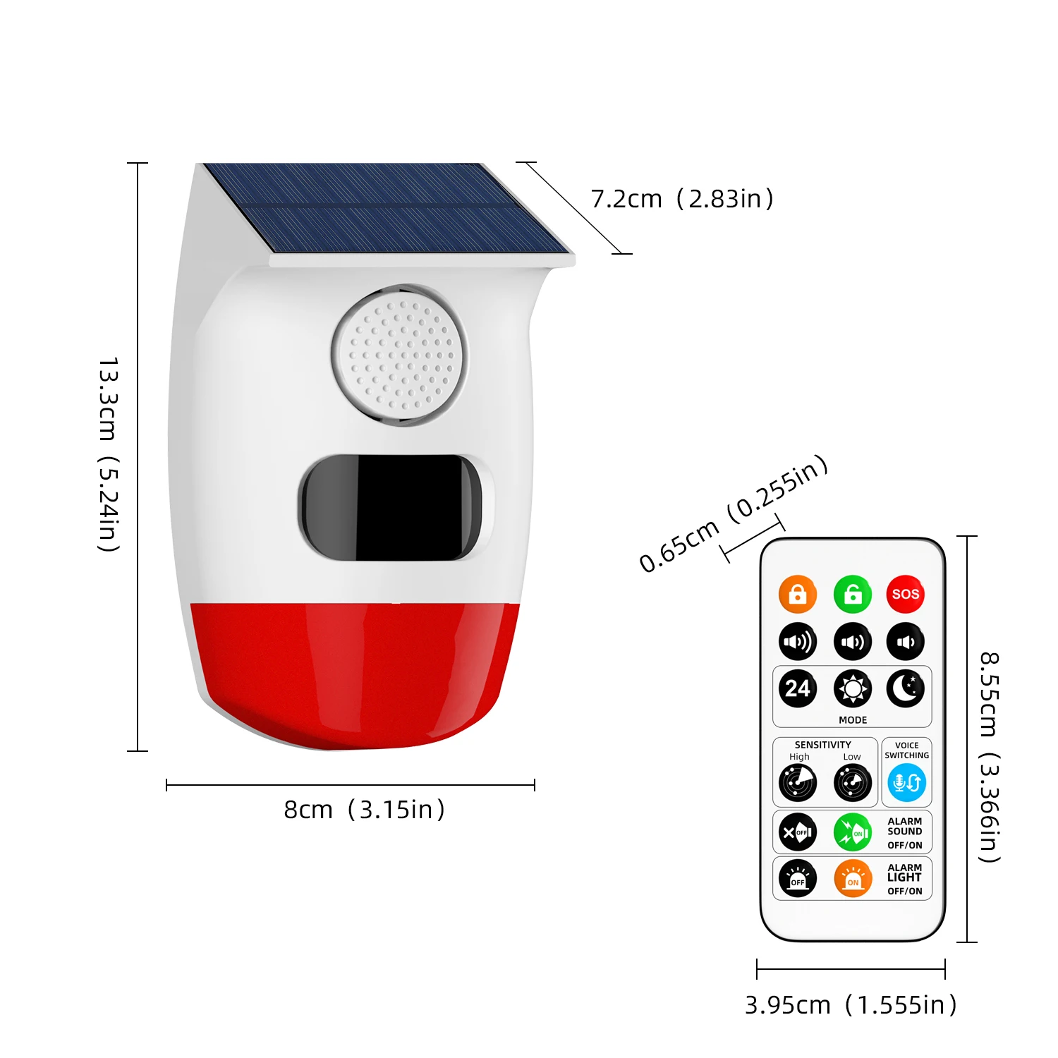 

Wireless Solar Power Remote Control PIR Motion Detector Home Security Alarm System Sensor