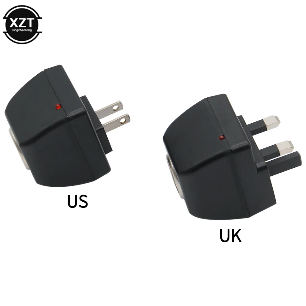 

AC Adapter with Car Socket Auto Charger 220V AC to 12V DC US UK Plug for Car Electronic Devices