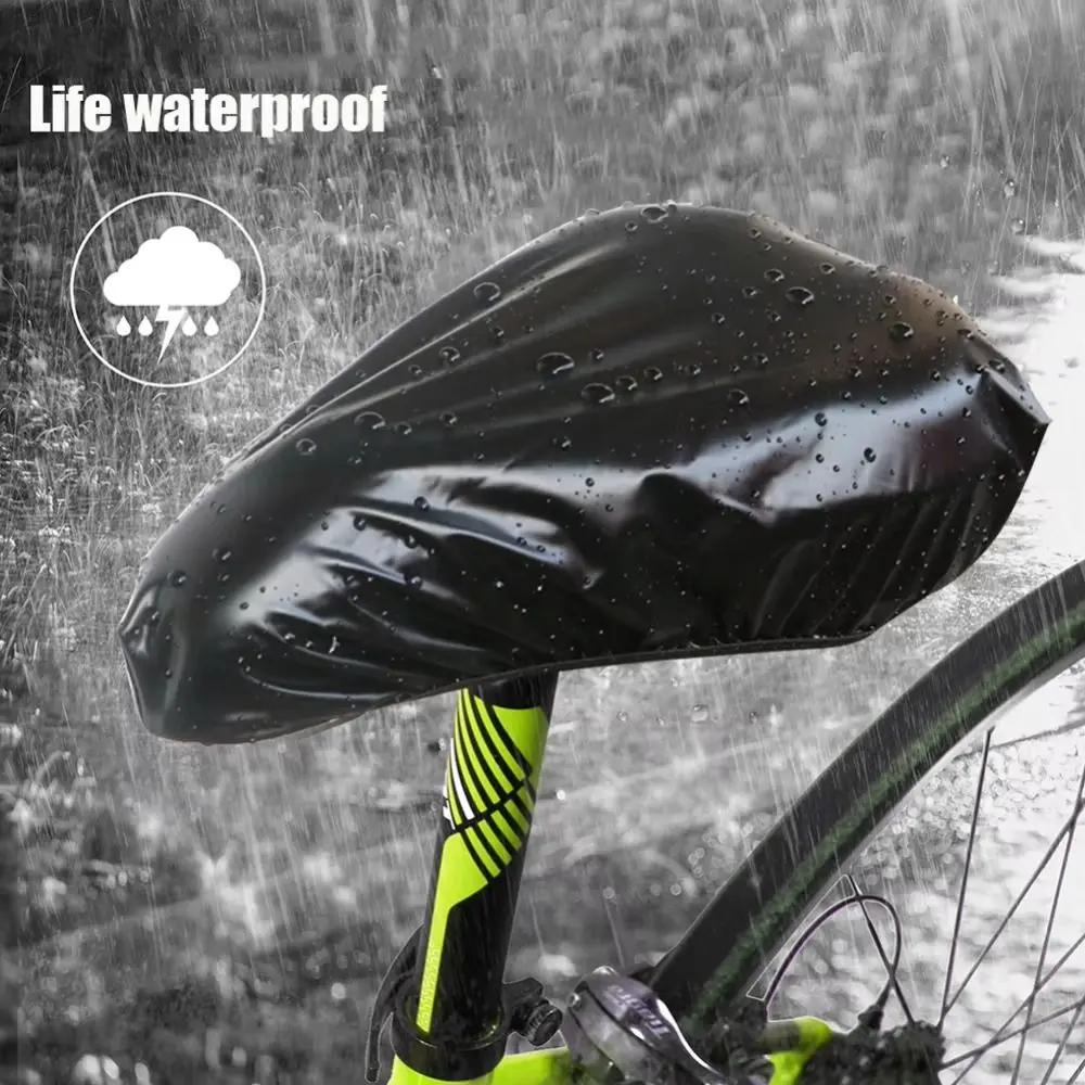 Waterproof Bike Seat Cover Dust-proof Dust Resistant Bicycle Saddle Cover Comfortable Black&Silver Bicycles Saddle Seat Protect