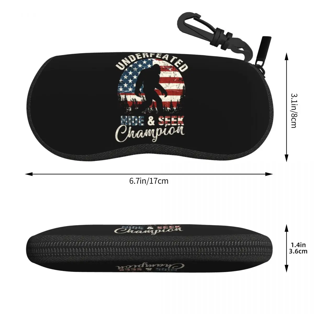 Custom Hide And Seek Glasses Case Stylish Funny Bigfoot American Flag Shell Eyeglasses Case Sunglasses Box