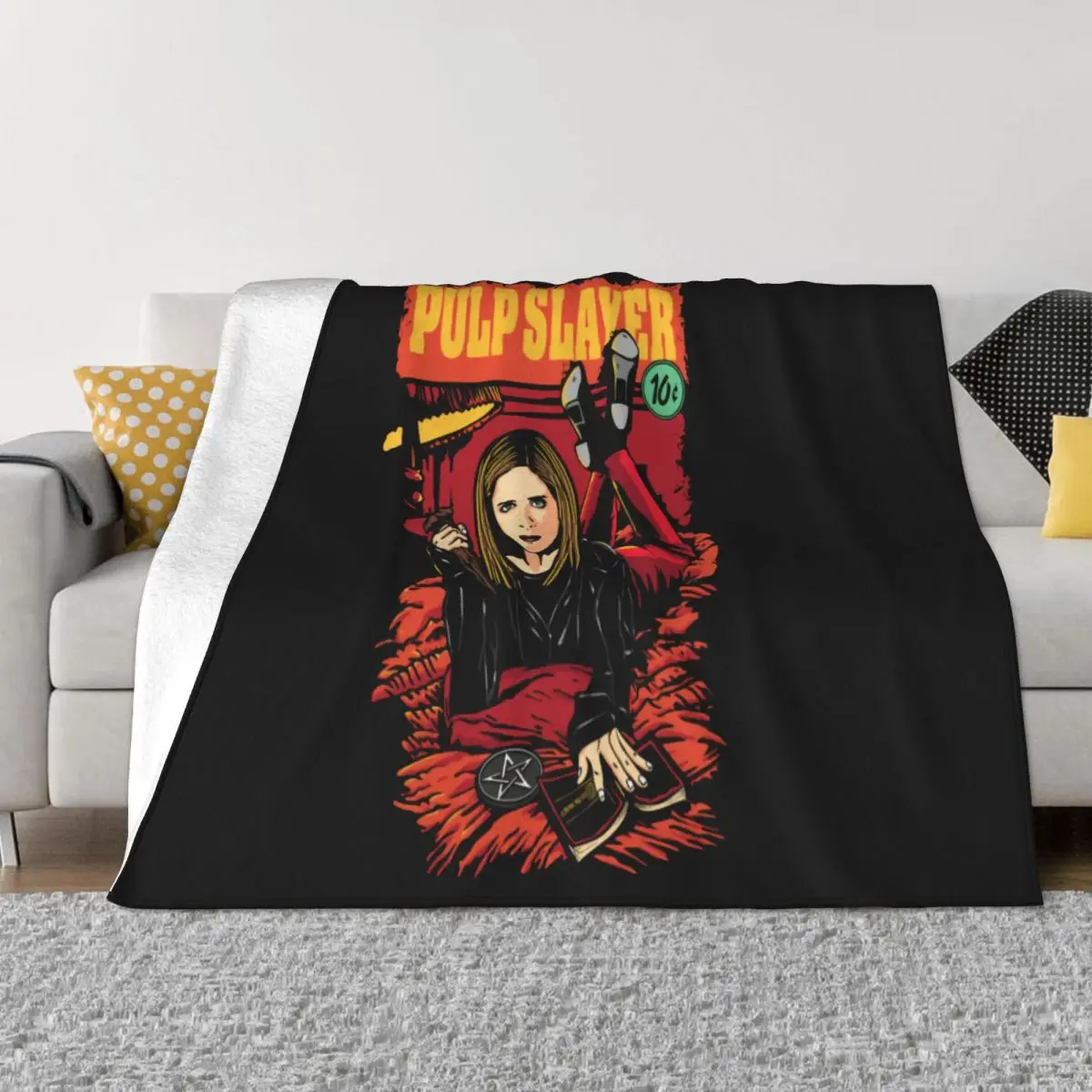 Buffy The Vampire Slayer X Mia Wallace Pulp Fiction Black Willow S 6Xl Cheap Price Casual Halloween Throw Blanket