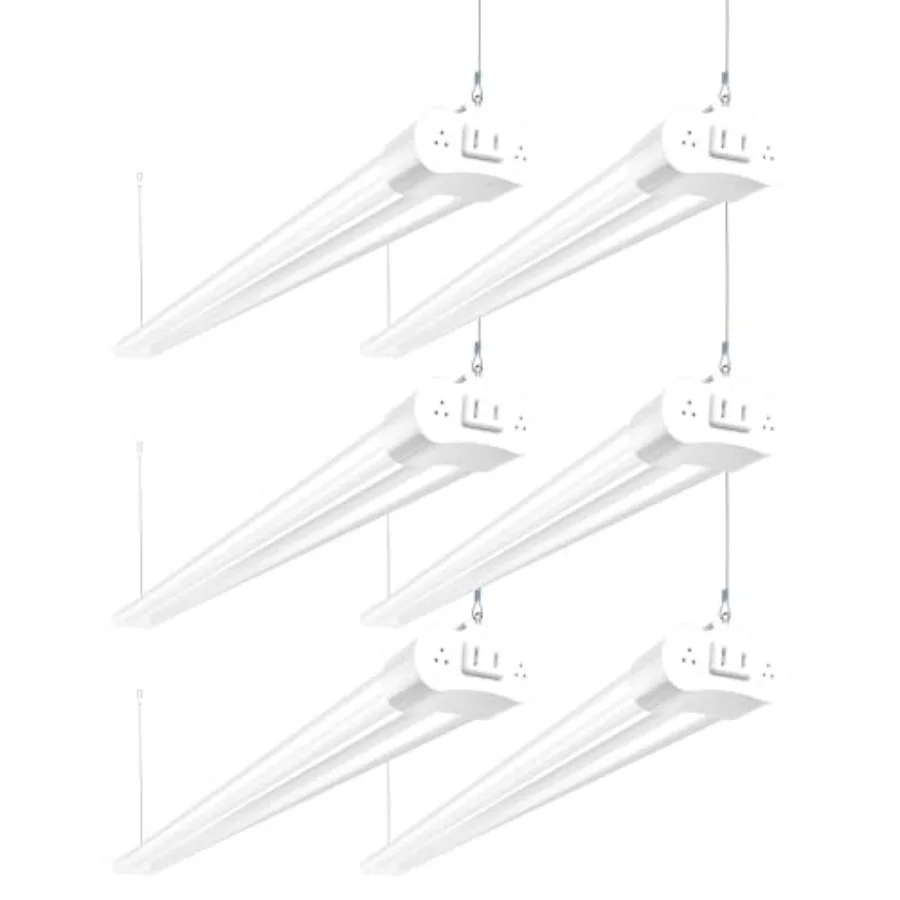 6 Pack 4Feet Linkable LED Shop Light, Utility Shop Light Fixture, 4400lm, 42W [250W Equivalent], 5000K Daylight Shop Lights for