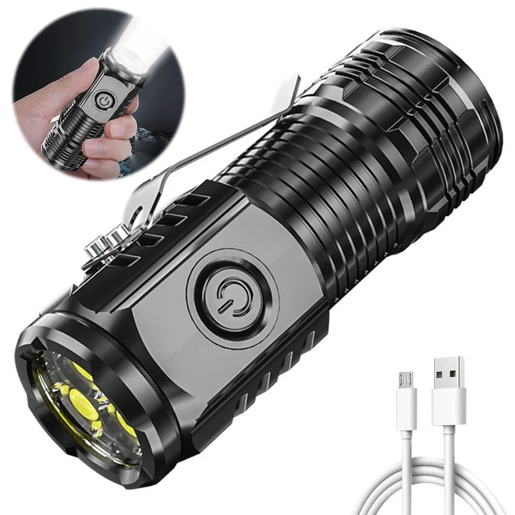 3LED Super Bright Flashlight 300LM Car Repair Working Lights Anti-Slip Garage Mechanic Lamp USB Charging for Outdoor Camping Use