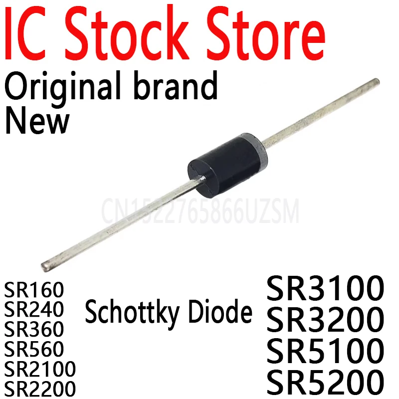 20PCS All New Schottky Diodes SB 1A 2A 3A 5A 50V 60V 100V 200V SR160 SR240 SR360 SR560 SR2100 SR2200 SR3100 SR3200 SR5100 SR5200