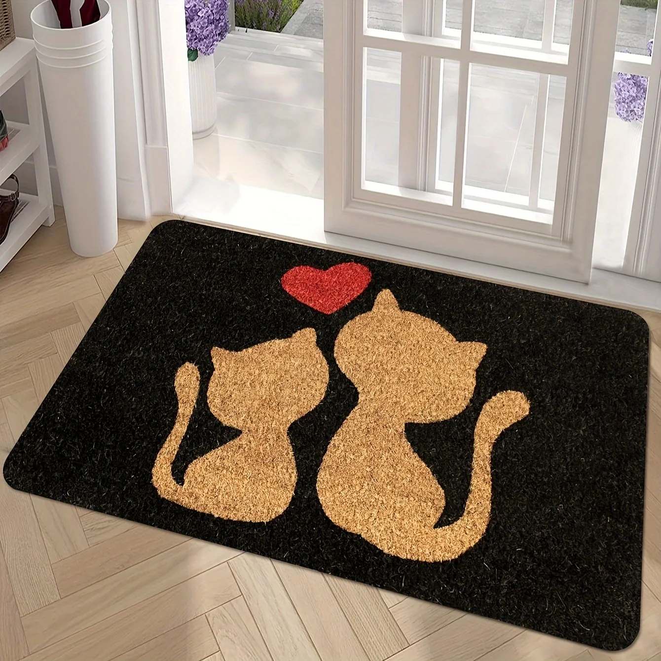 The Love Series Door Mat for Kittens is suitable for pet lovers to decorate their home entrances with cute cat lovers, adding