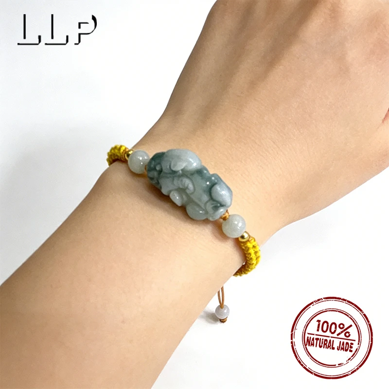 

Natural Jade Bihuo Bracelet Adjustable, Hand Woven Elegant And Lucky Women's Jewelry