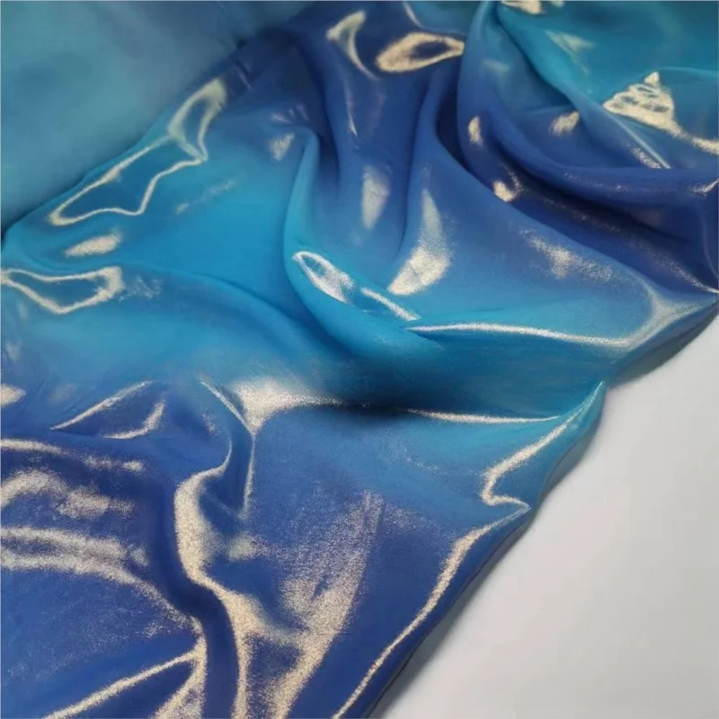 Gradient Chiffon Bronzing Fabric Diy Hand Sewing Polyester Fashion Dress