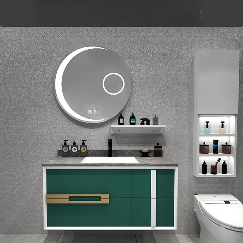 Modern, minimalist, bathroom cabinet, combination, smart, light luxury, hand washing