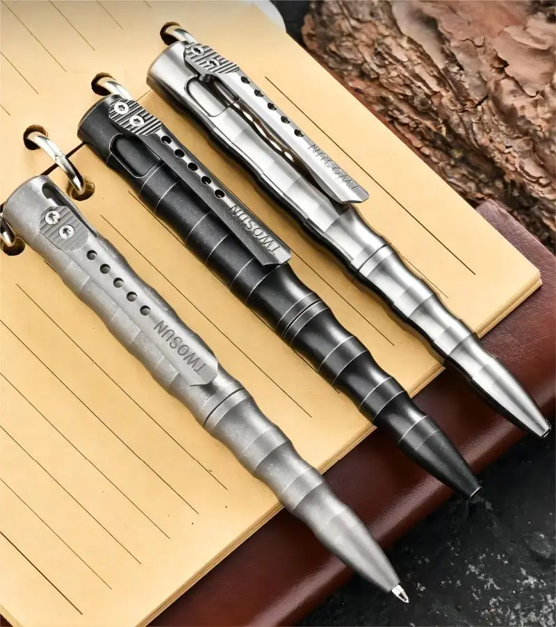 1pc Titanium Alloy EDC Pen With Writing Multi-functional Portable Tools Pen Business Office Ball Point Pen