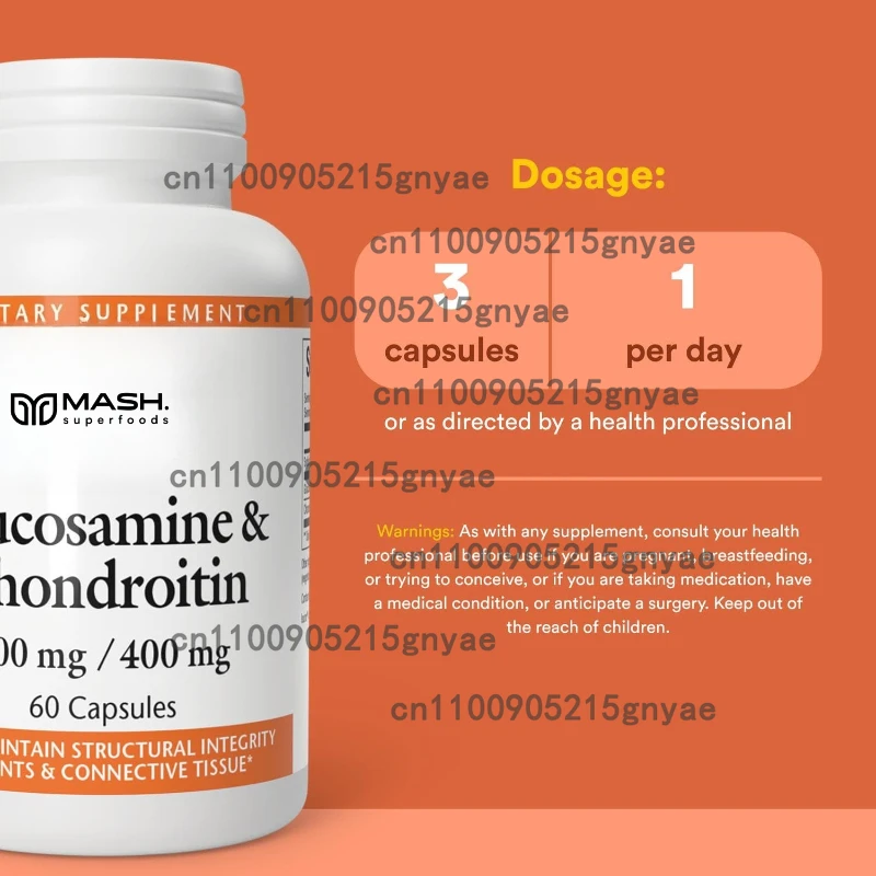 الجلوكوزامين كوندرويتين لدعم المفاصل والصحة مع OptiMSM الإضافي وببتيدات الكولاجين للشعر والبشرة والأظافر #3