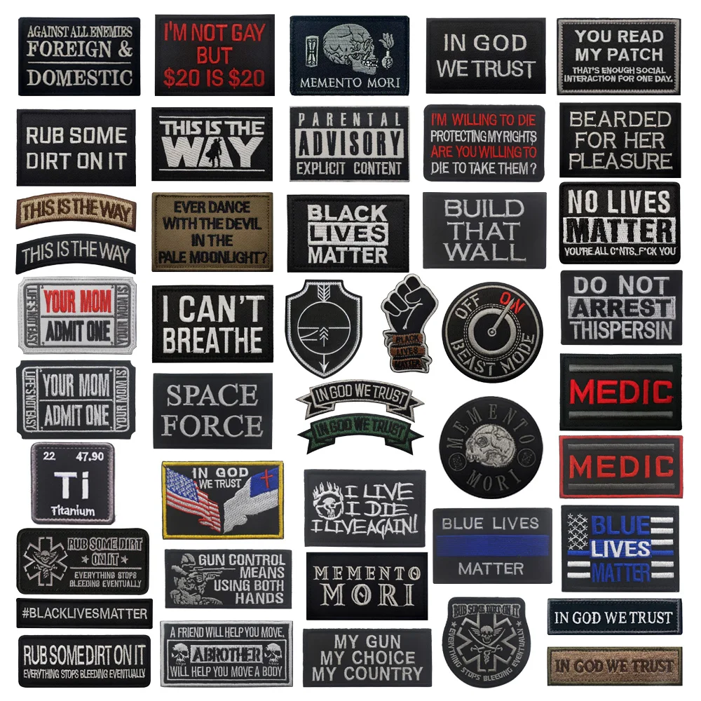 

Outdoor English Letter Word SPACE FORCE Embroidered Cloth Inspirational Words Outdoor Morale Badge Backpack Patches for Clothing
