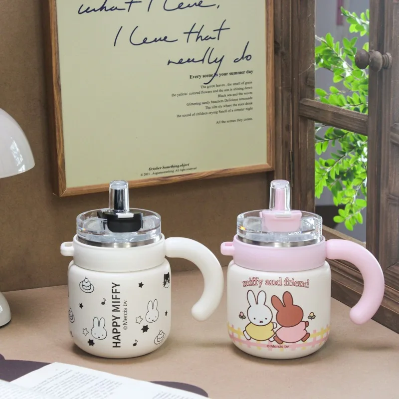 

2025 New Kawaii Miffy Rabbit Stainless Steel Vacuum Cup Cartoon Ceramic Liner Water Cup Children's Holiday Gift