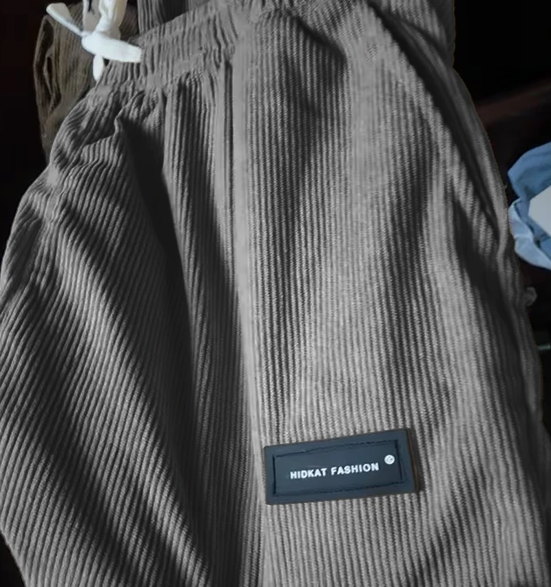 Herren Cordhose für Frühling/Herbst, Regular Fit, elastischer Kordelzug in der Taille, gerade Beine, Seitentaschen, lässig, für den Alltag, Arbeit, Streetwear – Detail 10