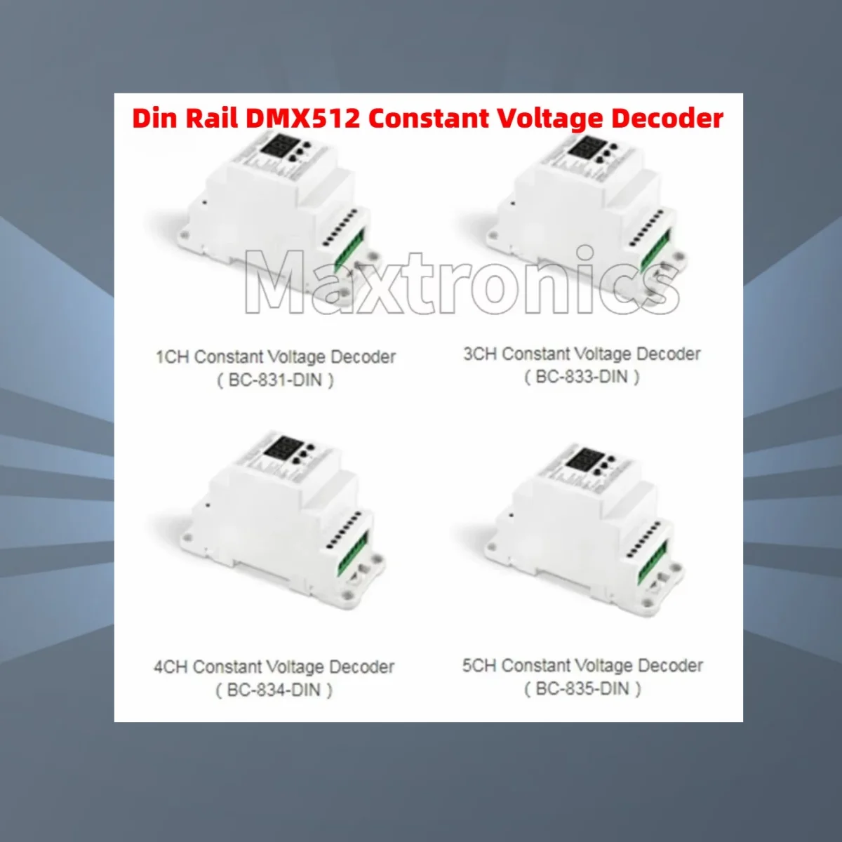 BC-831/833/834/835 Din Rail DMX512 Constant Voltage Decoder 1CH 3CH 4CH 5CH LED CV DMX 1990 Signal TO PWM Controller DC12-24V