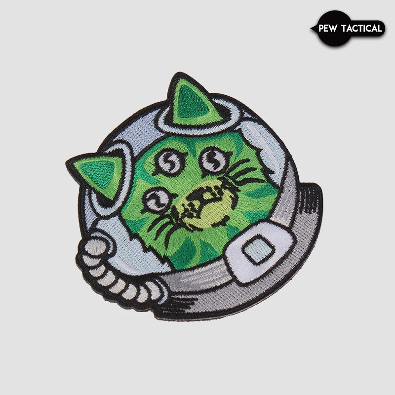 PEW taktis Patch kosmik tiga mata kucing Glow-in-the-Dark bordir sihir lencana Armband Morale lencana