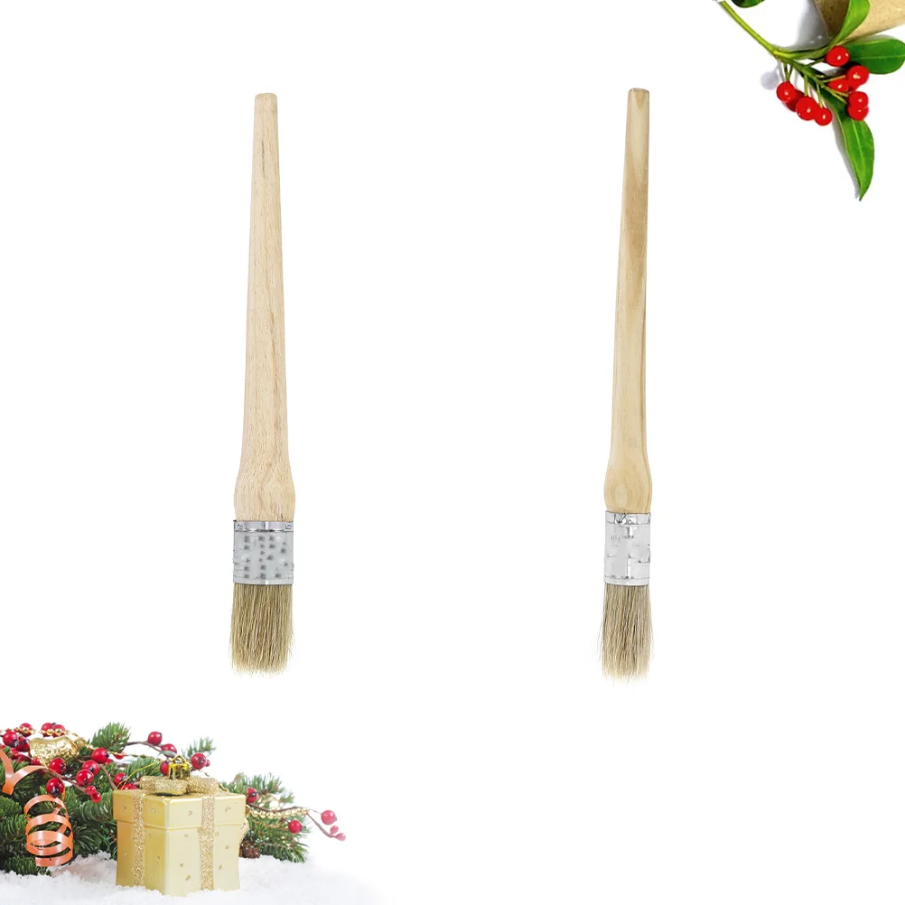 

2PCS Professional Painting Waxing Brush Long Handle Paint Brush for Furniture Stencils Home Decor (20mm+25mm)