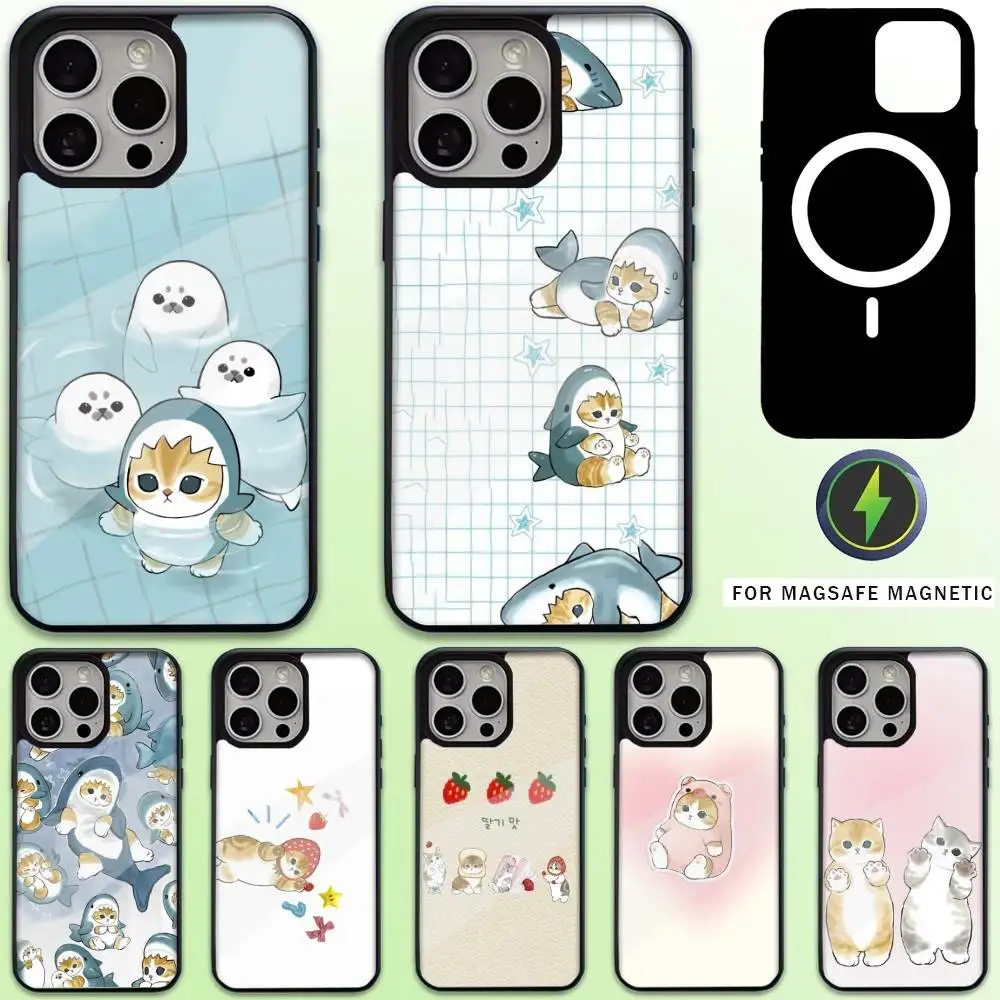 

Cute M-Mofusands C-Cat Phone Case For iPhone17,16,15,14,13,12,11 Plus,Pro Max Magnetic For Magsafe Wireless Charging