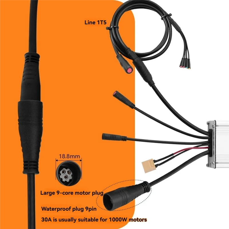 

Новости Контроллер электрического велосипеда с световым проводом 1T5 KT-15A Водонепроницаемый синусоидальный контроллер Необходимый аксессуар для электронного велосипеда