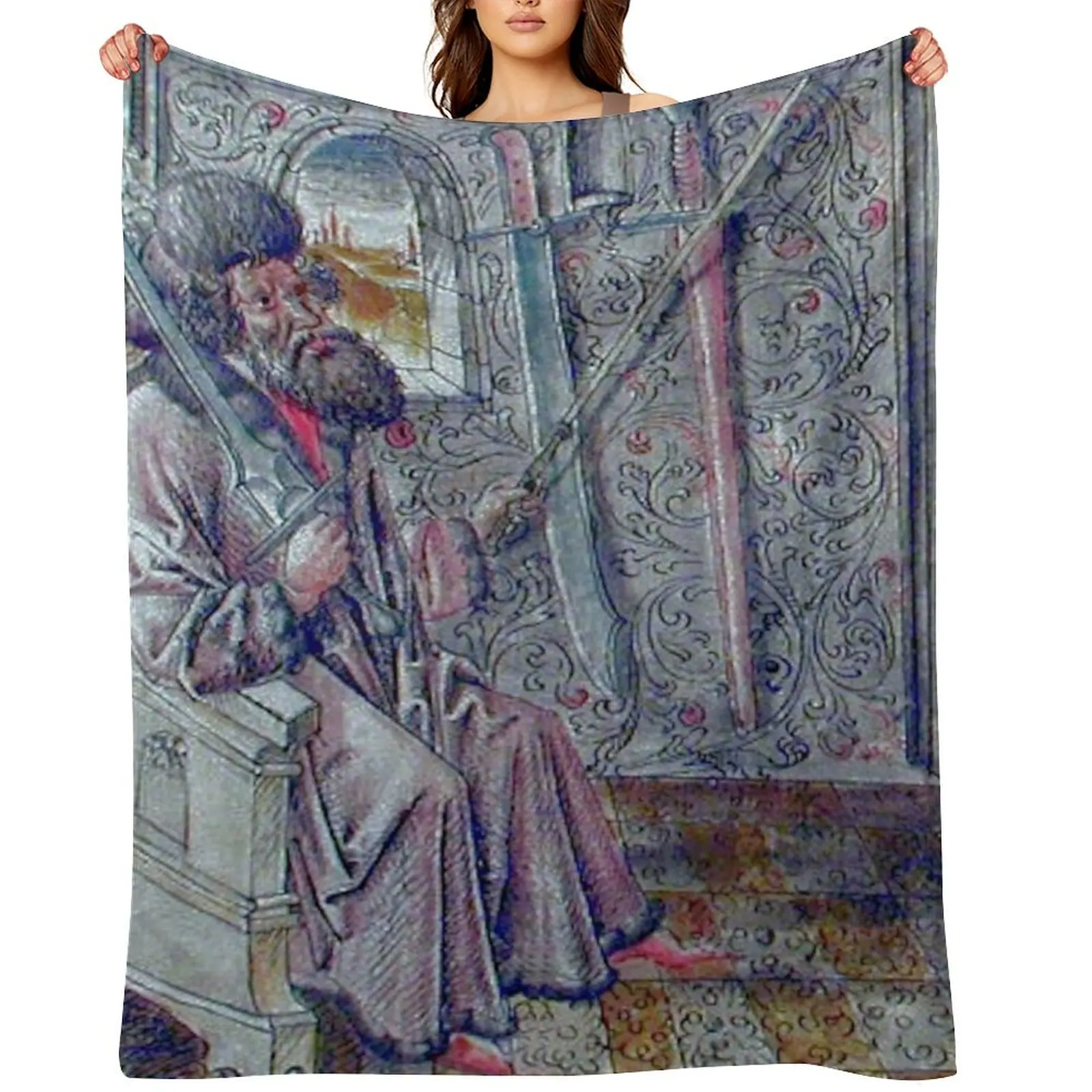 

Johannes Liechtenauer Portrait Throw Blanket Cute For Sofa Thin Polar Soft Big Blankets