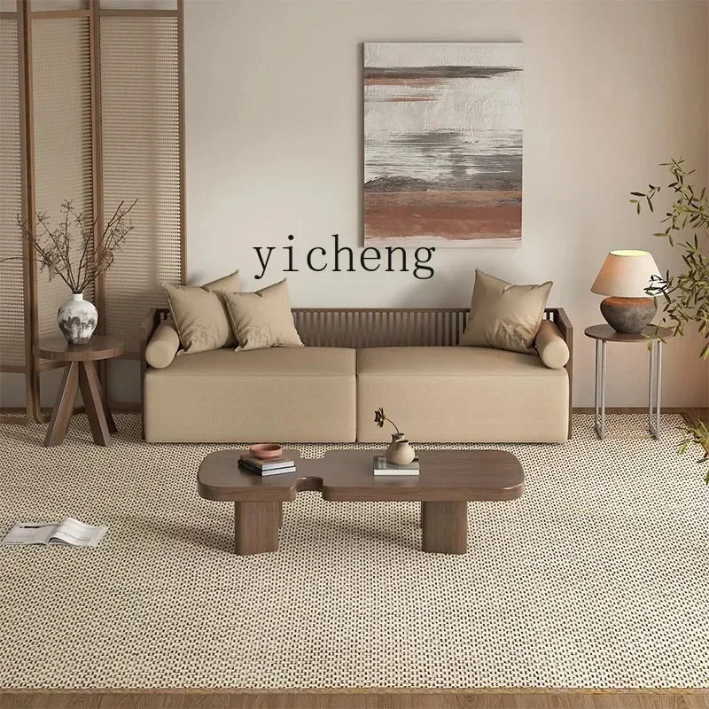 B6 CZ-23   New Chinese Solid Wood Sofa Double Triple Sofa Hotel Clubhouse Tea House Living Room Model Room