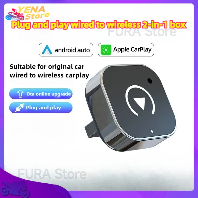 

2-in-1 CarPlay Wireless AI Box Adapter Android Auto Smart Dongle 5G WIFI compatible with iphone Android