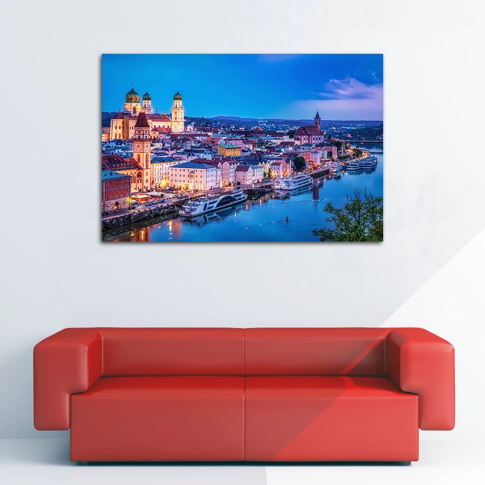 Modern Cityscape Paintings The Danube Budapest Hungary Picture Print on Canvas Living Room Wall Decoration Posters