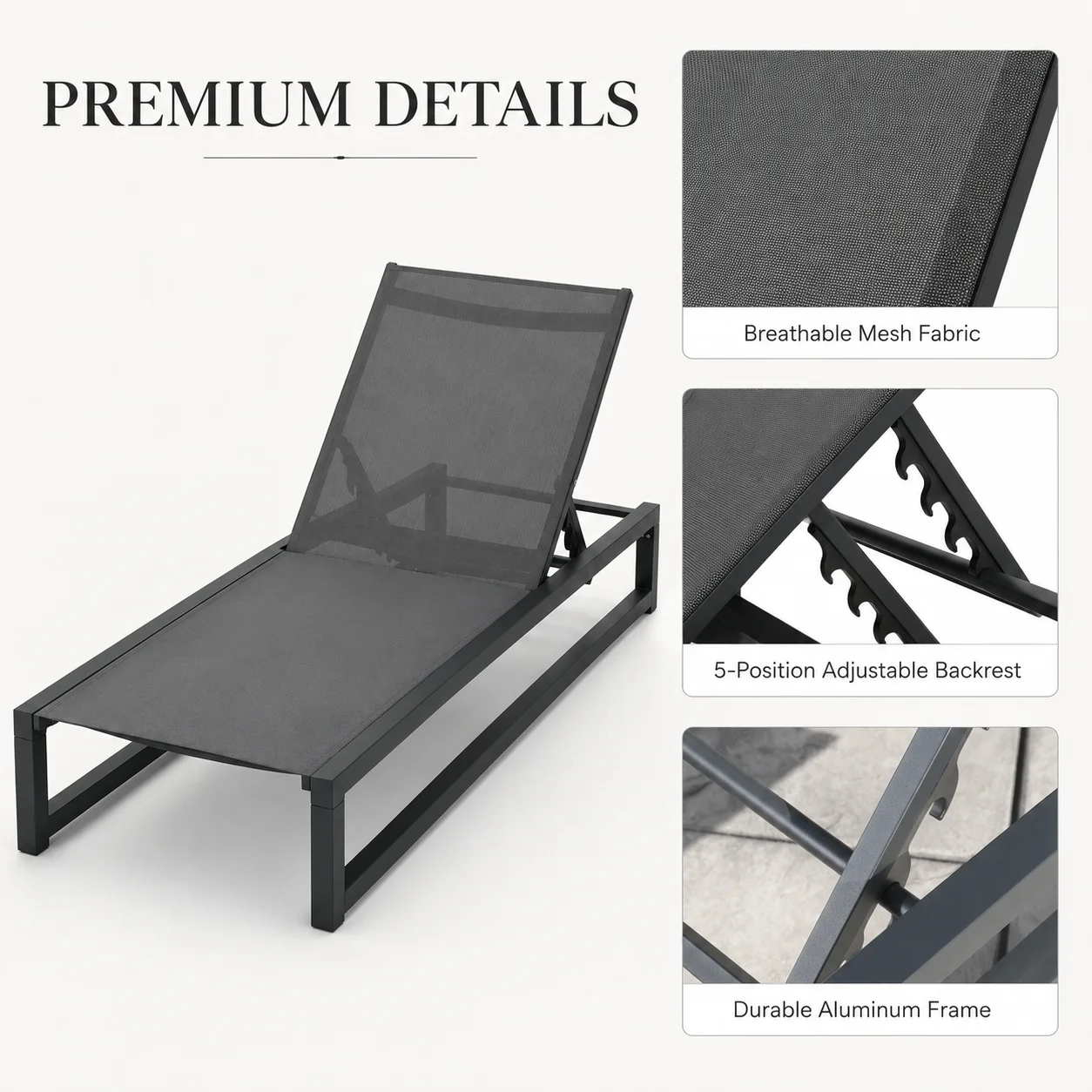 Set of 2 Outdoor Chaise Lounge - Outdoor Furniture Recliner Set 评论和价格