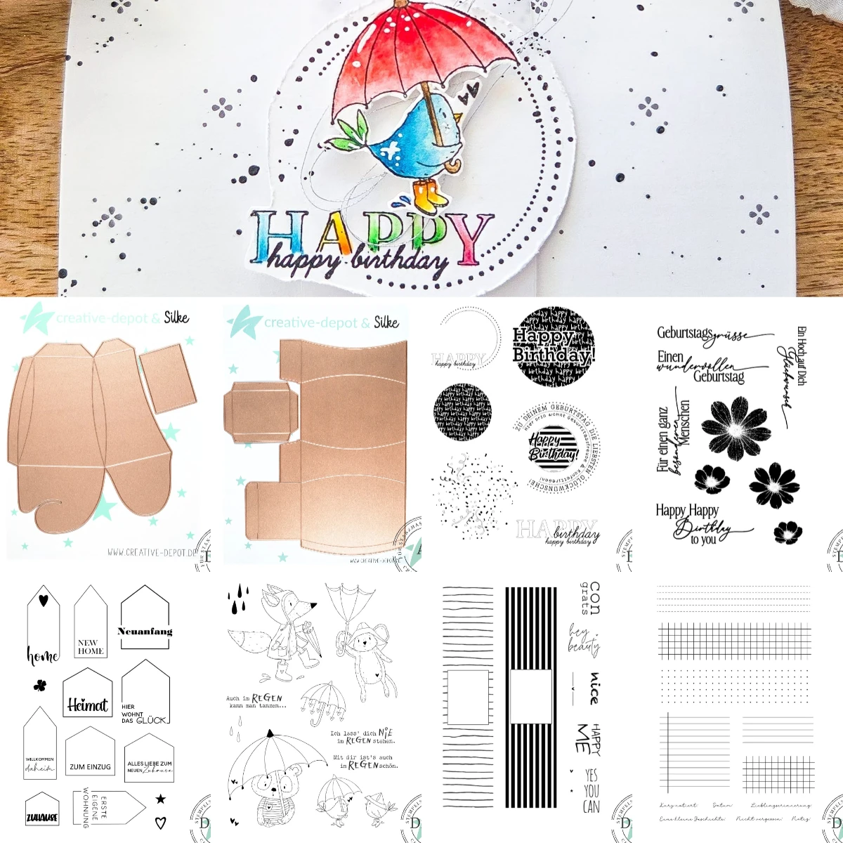 Stempelset – „Ein wunderbarer Geburtstag“-Stempel für DIY-Scrapbooking, Bastelarbeiten, Fotoalbum-Vorlage, handgefertigte Dekoration