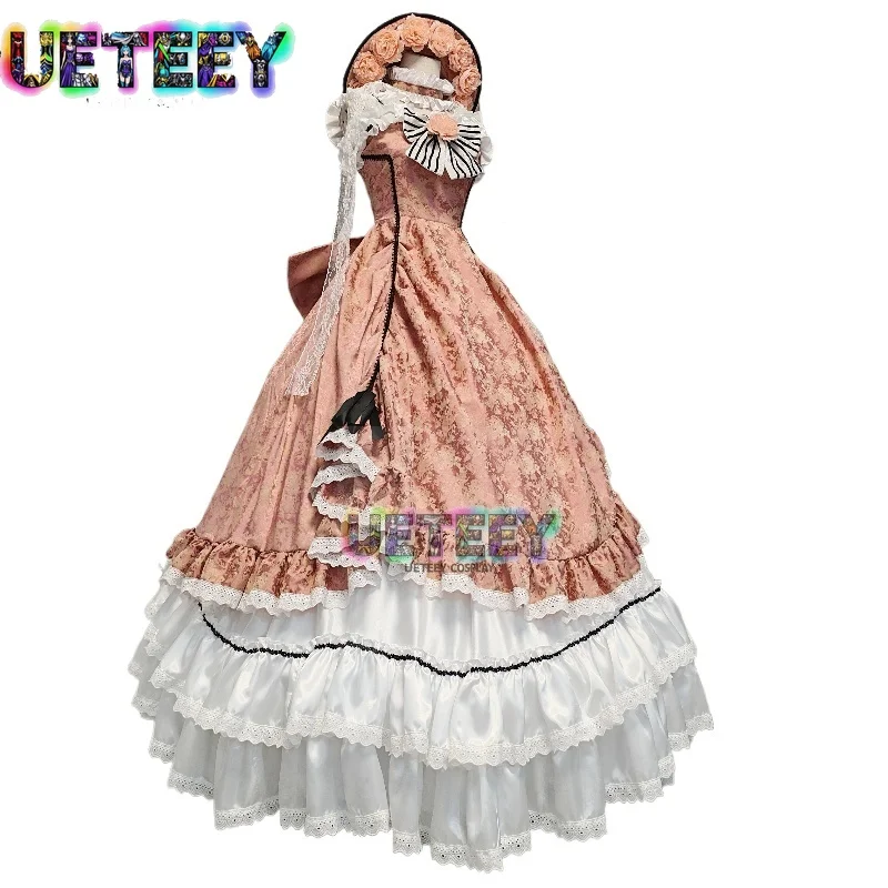 UETEEY COS Black Butler Ciel Phantomhive Robin 360-degree Large Skirt Cosplay Costume Halloween Costume Custom Size