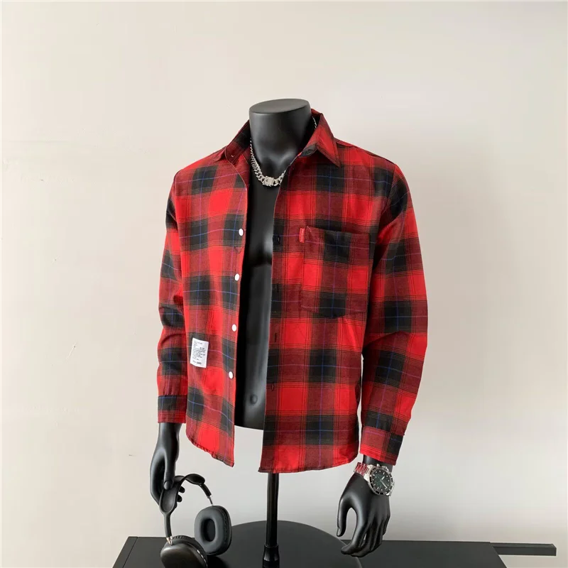 Casual Plaid Long Sleeve Shirt Men's Spring Summer Lightweight Loose Style Youthful Sun Protection Outerwear Breathable Comfo...