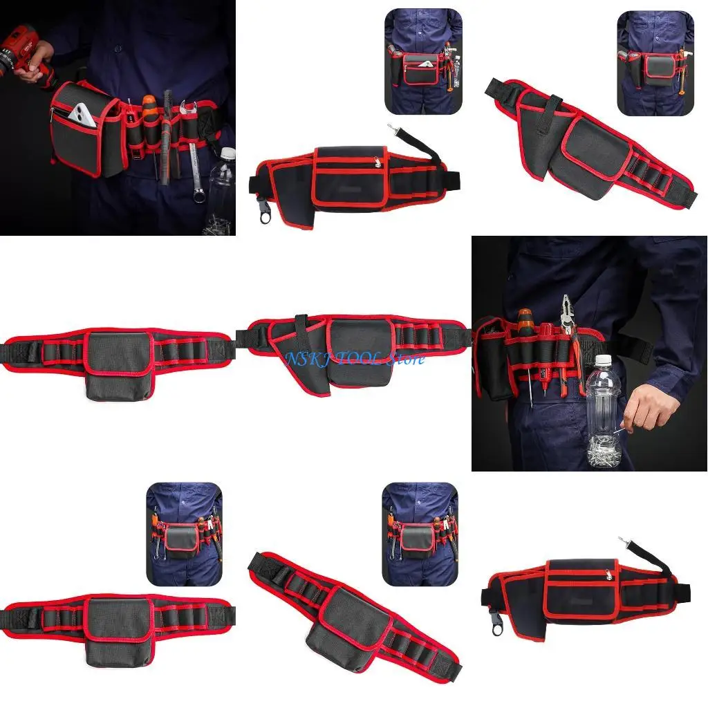 

L8RC Multifunction Tool Bag Belt Bag Pouches Electrician Tool Organizers Waist Bag
