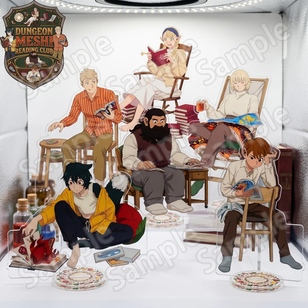 Anime Dungeon Meshi 15cm Acrylic Keychain Stand Laios Marcille Senshi Reading Club Figure Desktop Ornament Collectible Gift