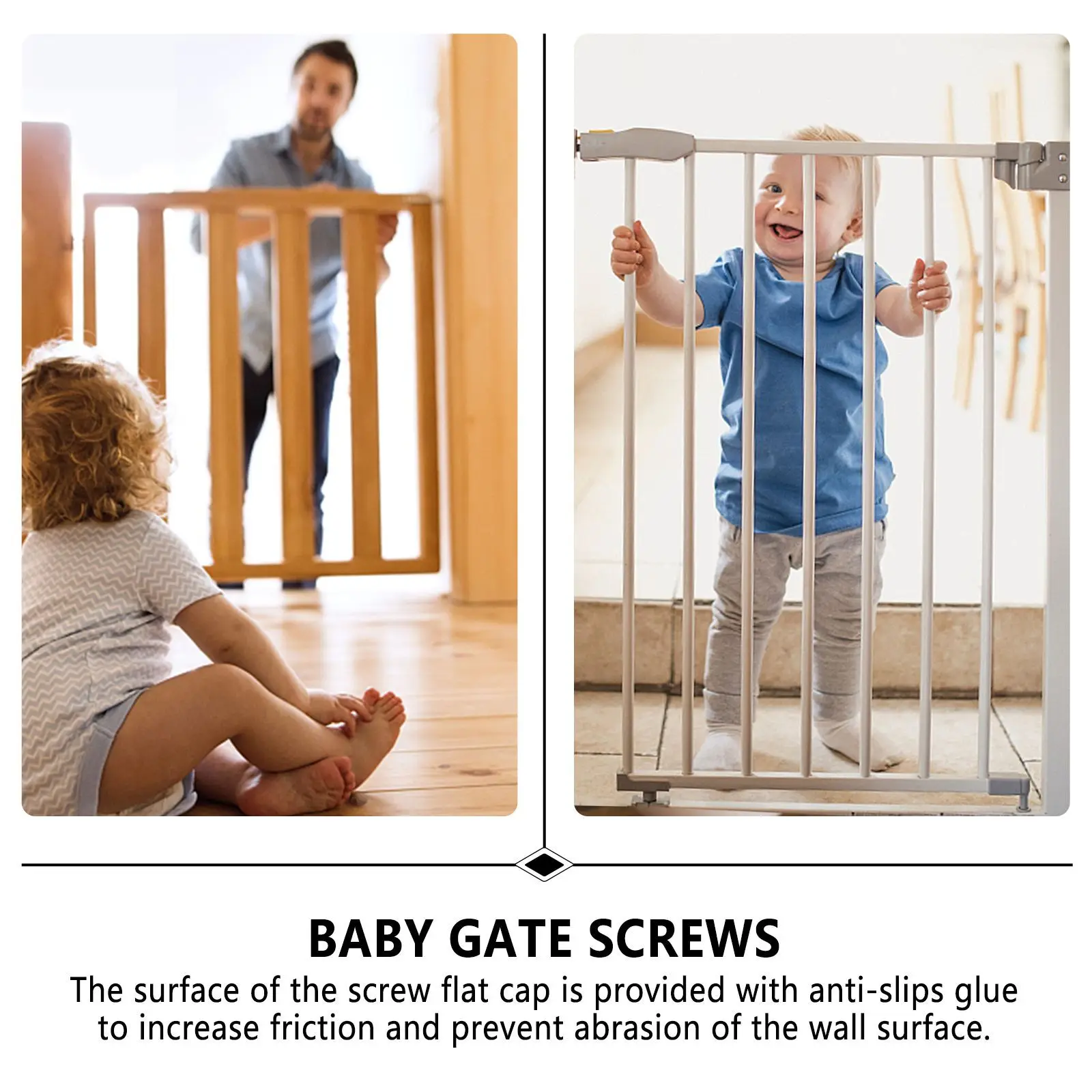 

4Pcs Baby Gate Screw Bolts Pressure Mounted Threaded Spindle Rods for Pet Stair Gates Anti Slip Durable Installation