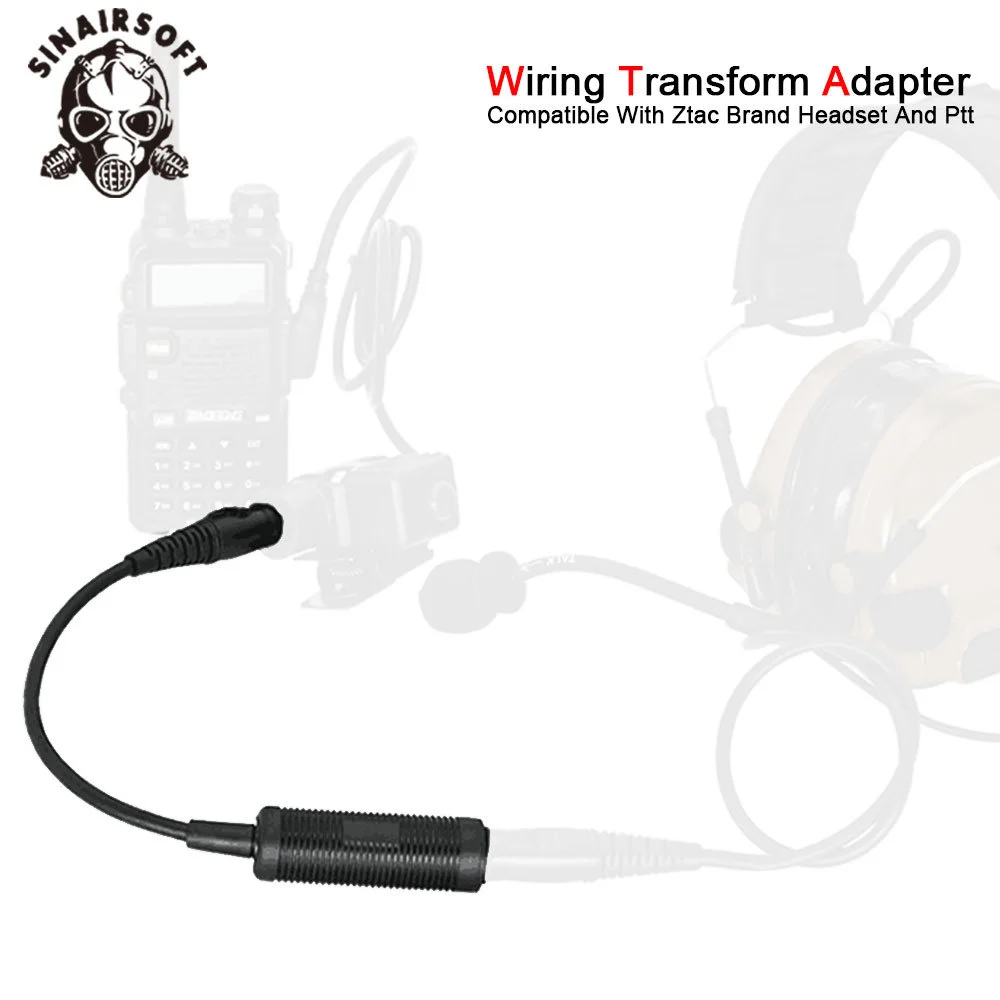 Z Tactical Headphones Wiring Transform Adapter For Paintball Shooting Hunting Headset Mic Connect PTT Headsets Parts