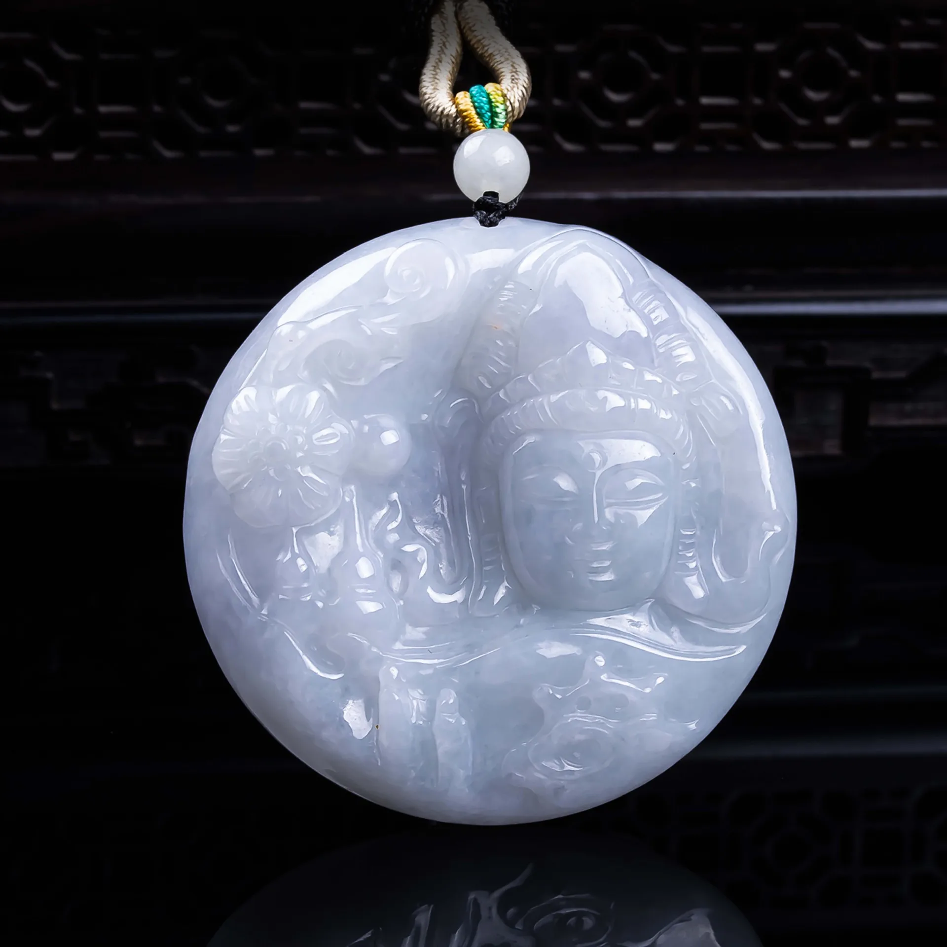 

Натуральный мьянманский нефритовый кулон Гуаньинь, винтажное роскошное дизайнерское украшение из настоящего нефрита, резной амулет, ювелирные изделия, подарки для женщин