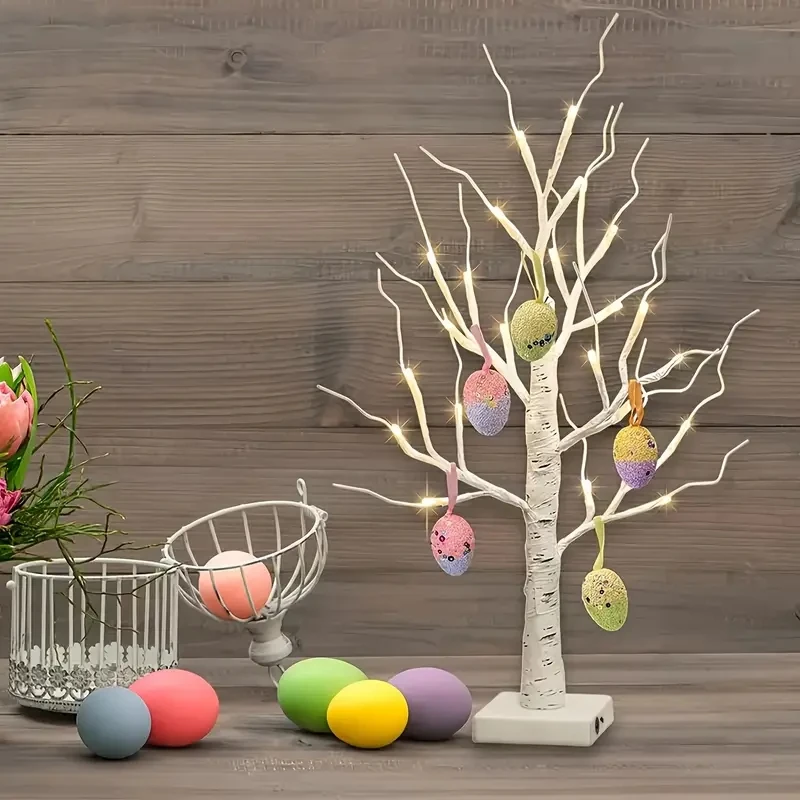 24 Led Easter Twinkling Tree Fairy Light Birch Tree Branches 3AA&USB Powered Tree Lamp For Party Bedroom Chirstmas Decoration