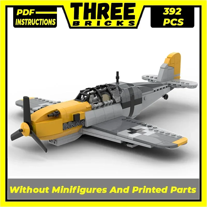 Bloques de construcción Moc, modelo de avión Messerschmitt Bf 109 F2, tecnología, bloques modulares, regalos, juguetes para niños, conjuntos DIY de montaje