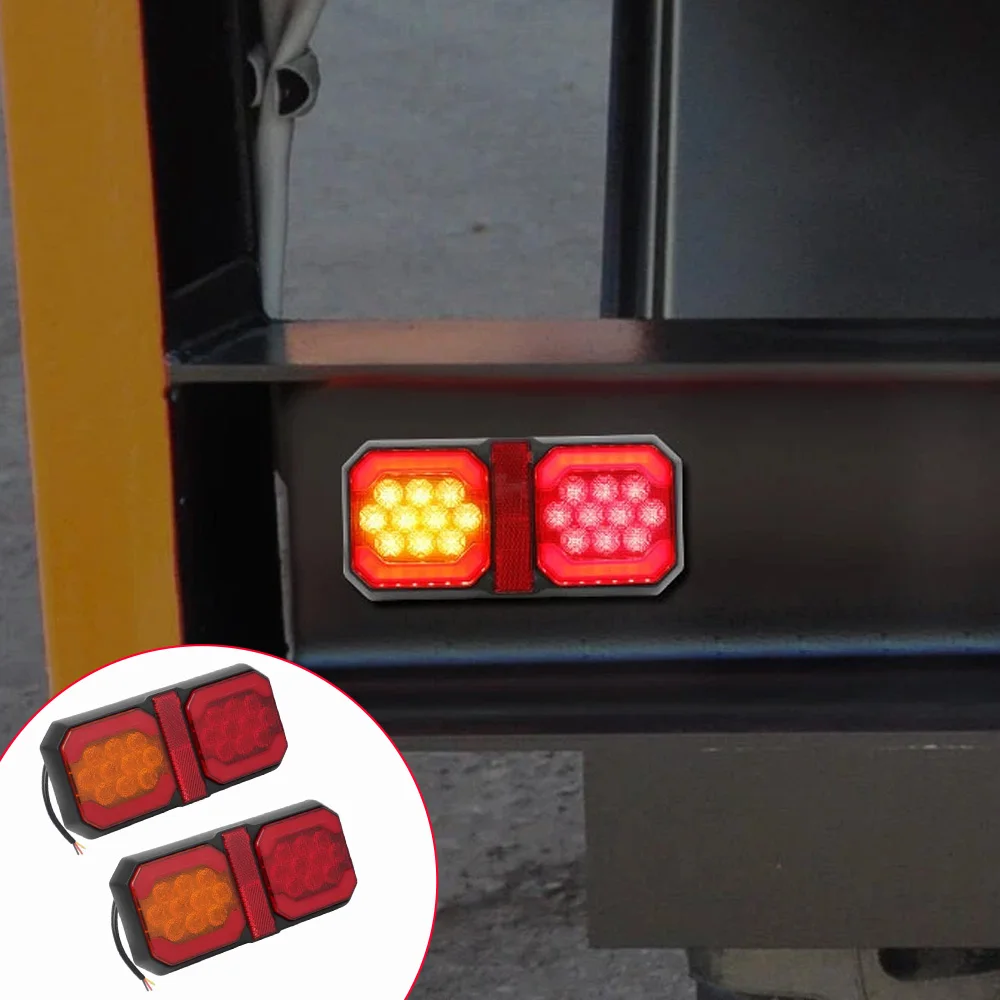 

2pcs 12–24 V LED Tail Light With Reflector Left and Right LED Side Marker Lights Warning Tail Light Auto Car External Lights