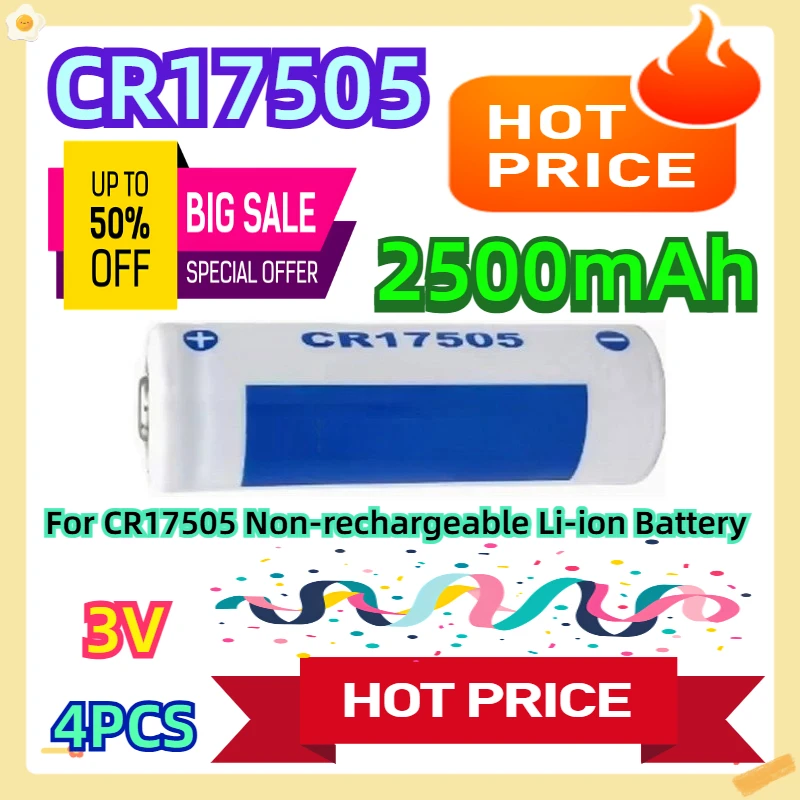 

For CR17505 Non-rechargeable Li-ion Battery 3.0V 2500mAh 4pcs