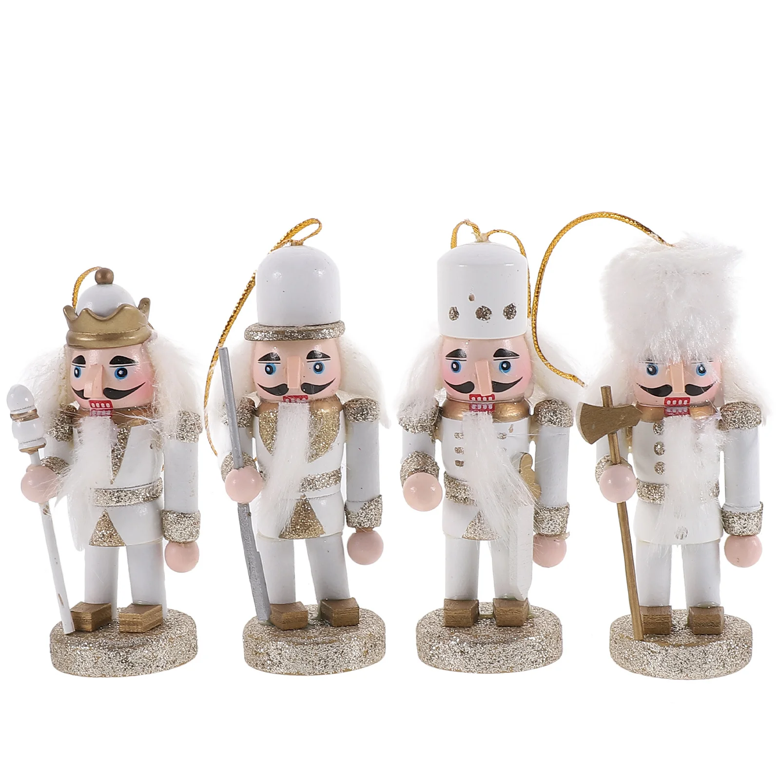 

4Pcs Christmas Nutcracker Decorations Wood Nutcracker Ornaments Xmas Holiday Table Decoration Nutcrackers Ornament