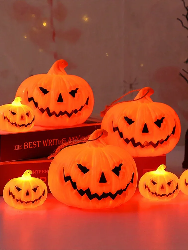 Lampion Dyniowy Halloween Ghost Face Lampa Prezent dla Dzieci na Balkon Sypialnię Ogród Dekoracja na Halloween Imprezę Lampka Atmosferyczna — 2