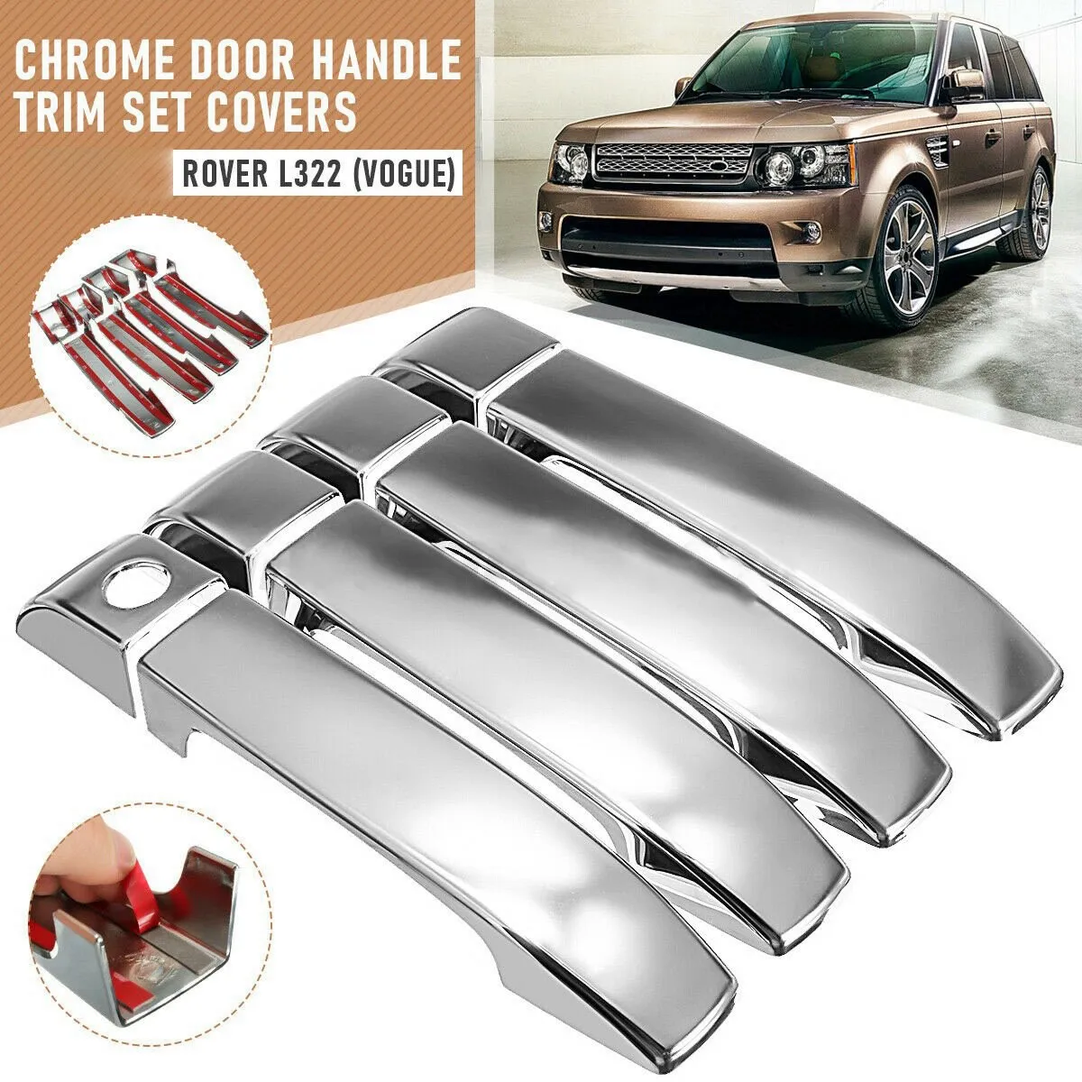 

Серебряная накладка на дверные ручки для Land Rover Range Rover L322 2002-2012 гг.