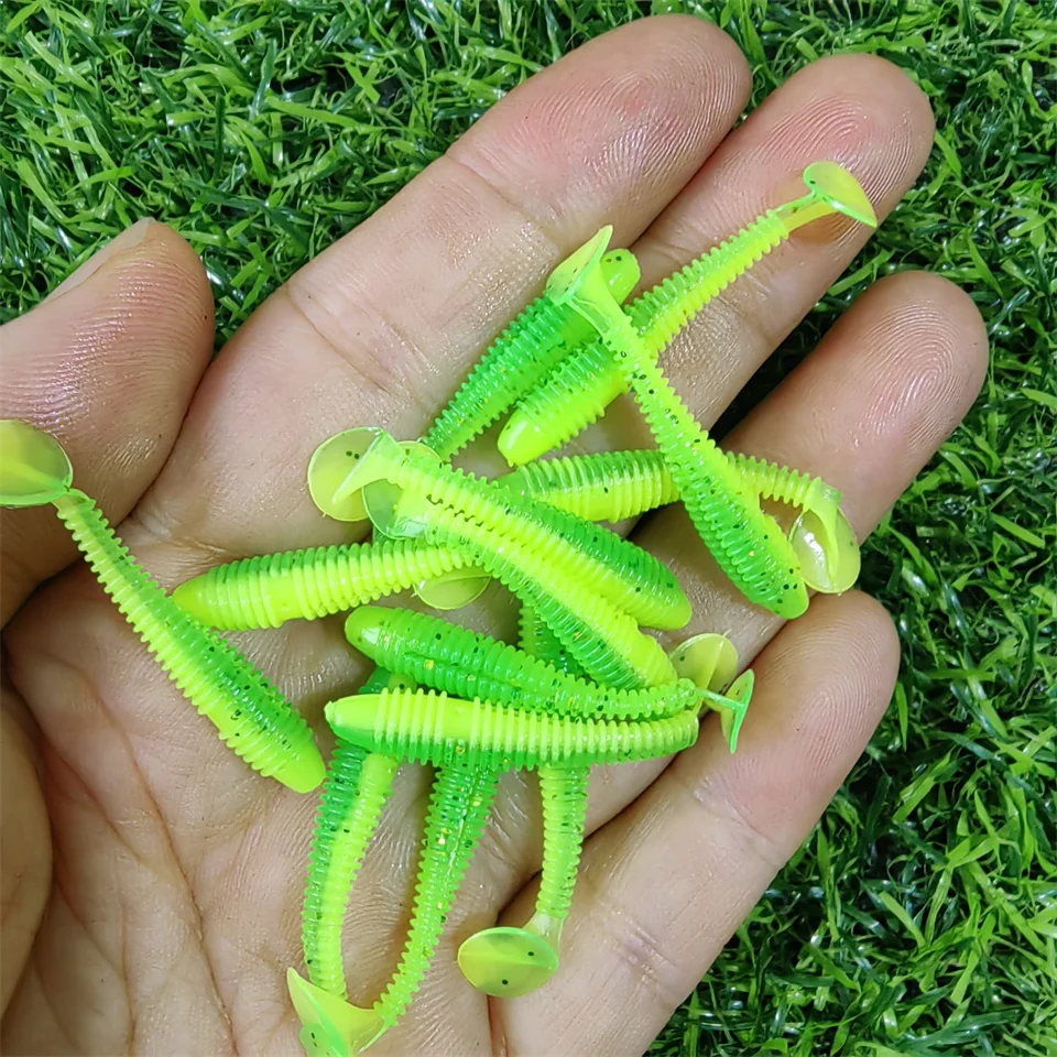 MUKUN 40PCS Mini Weiche Angeln Köder 0,37g/3,5 cm Kleine Ttail Wurm Köder Wobbler Isca Pesca Karpfen künstliche Köder Angelgerät – Detail 9