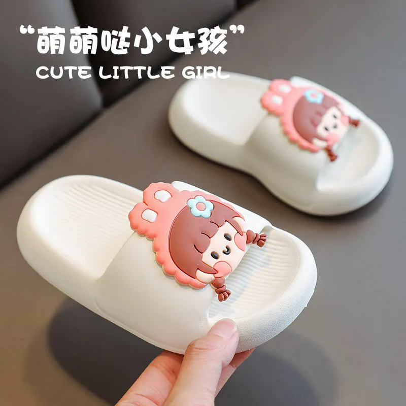 New Cartoon Slippers Summer Thick Sole Cute Soft Sole Children Shoes Boys and Girls Baby Anti Slip Home Bathing Sandal sandalias