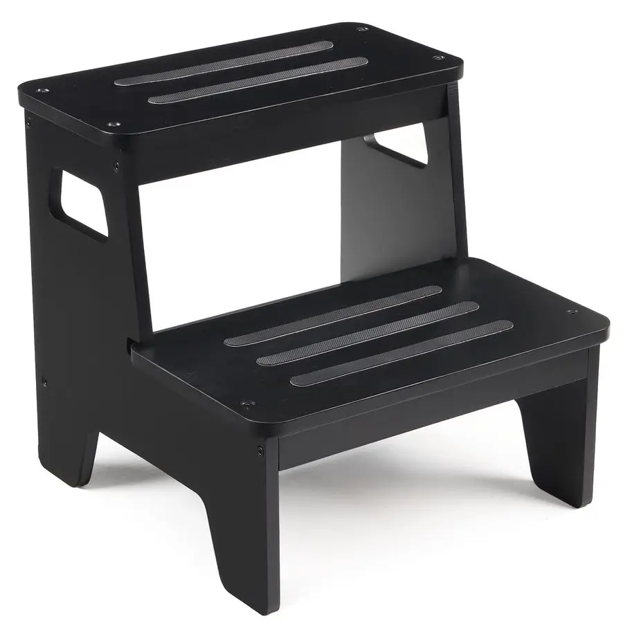 

Step Stools for Kids, Heavy Duty Bamboo 2Step Stepping Stools for Toddlers, DIY NonSlip Pads amp Handles, for High Bed, Bathroom
